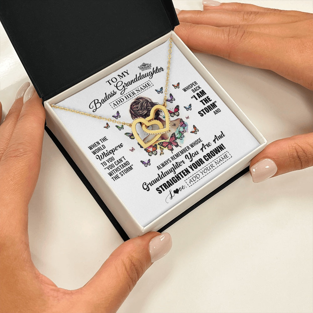 Personalized To My Badass Granddaughter I Am The Storm Necklace From Grandpa Papa Beautiful Granddaughter Birthday Gifts Christmas Gift Box Message Card