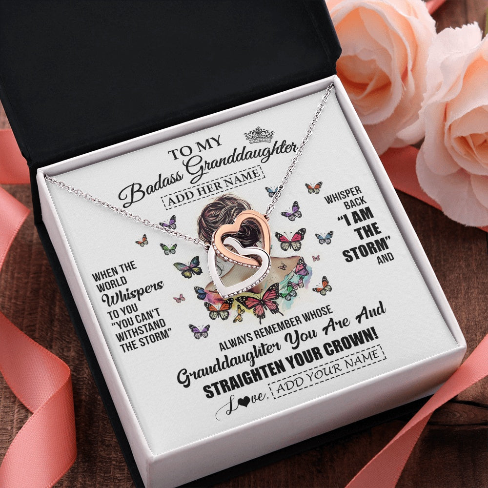 Personalized To My Badass Granddaughter I Am The Storm Necklace From Grandpa Papa Beautiful Granddaughter Birthday Gifts Christmas Gift Box Message Card