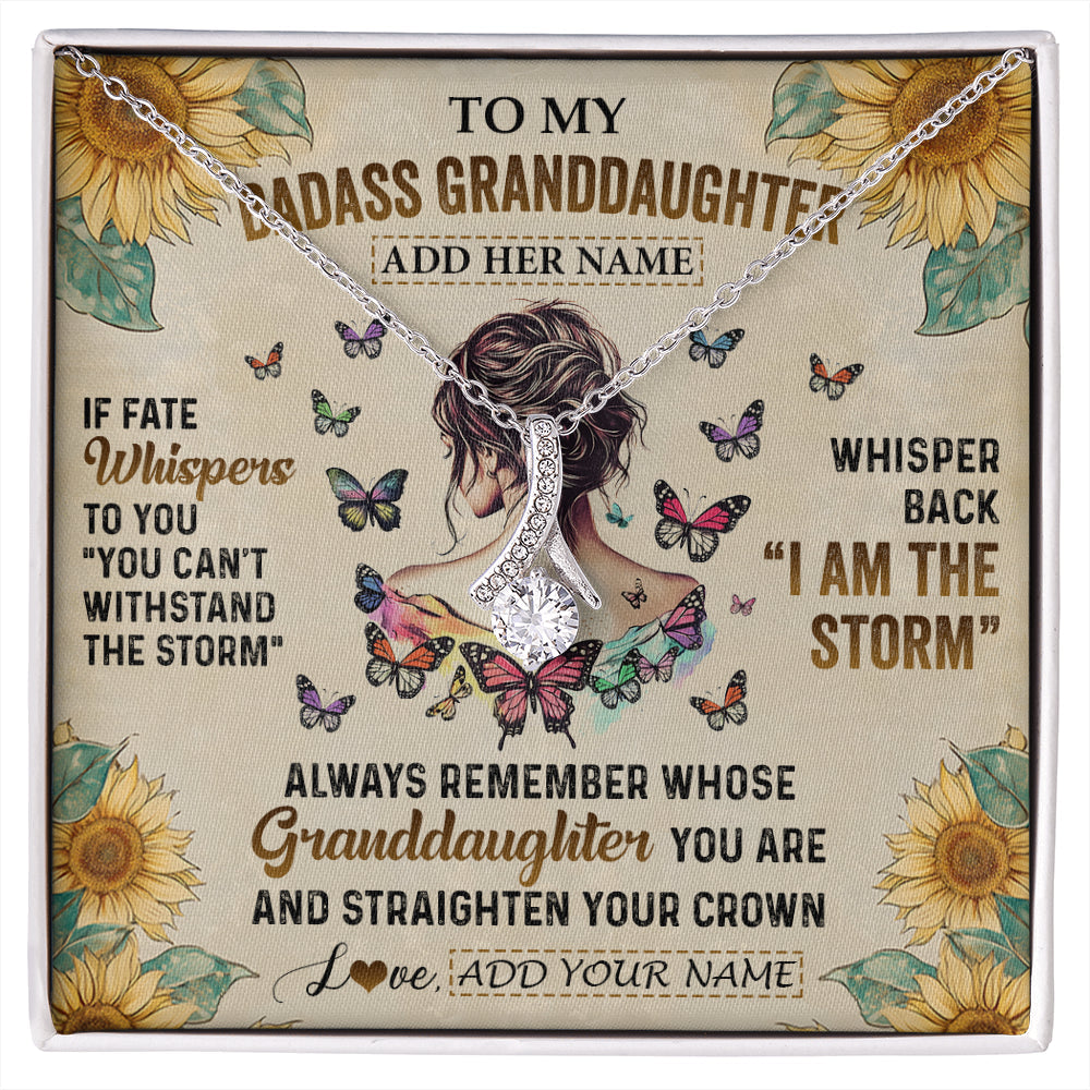 Personalized To My Badass Granddaughter Necklace From Grandpa Papa I Am The Storm Granddaughter Gifts Birthday Christmas Customized Gift Box Message Card