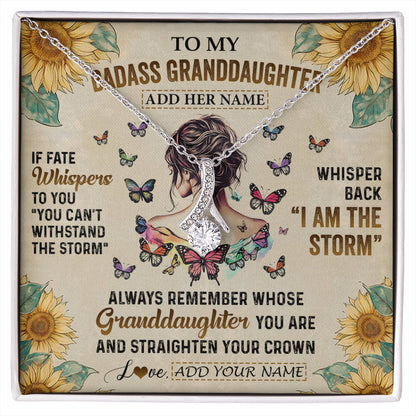 Personalized To My Badass Granddaughter Necklace From Grandpa Papa I Am The Storm Granddaughter Gifts Birthday Christmas Customized Gift Box Message Card