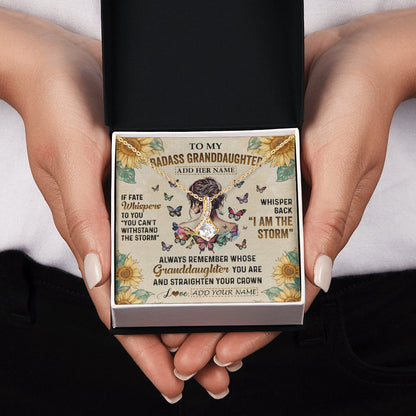 Personalized To My Badass Granddaughter Necklace From Grandpa Papa I Am The Storm Granddaughter Gifts Birthday Christmas Customized Gift Box Message Card