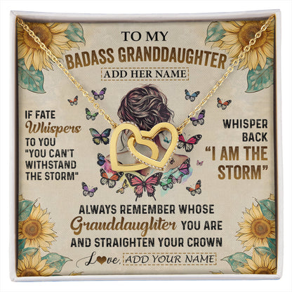 Personalized To My Badass Granddaughter Necklace From Grandpa Papa I Am The Storm Granddaughter Gifts Birthday Christmas Customized Gift Box Message Card