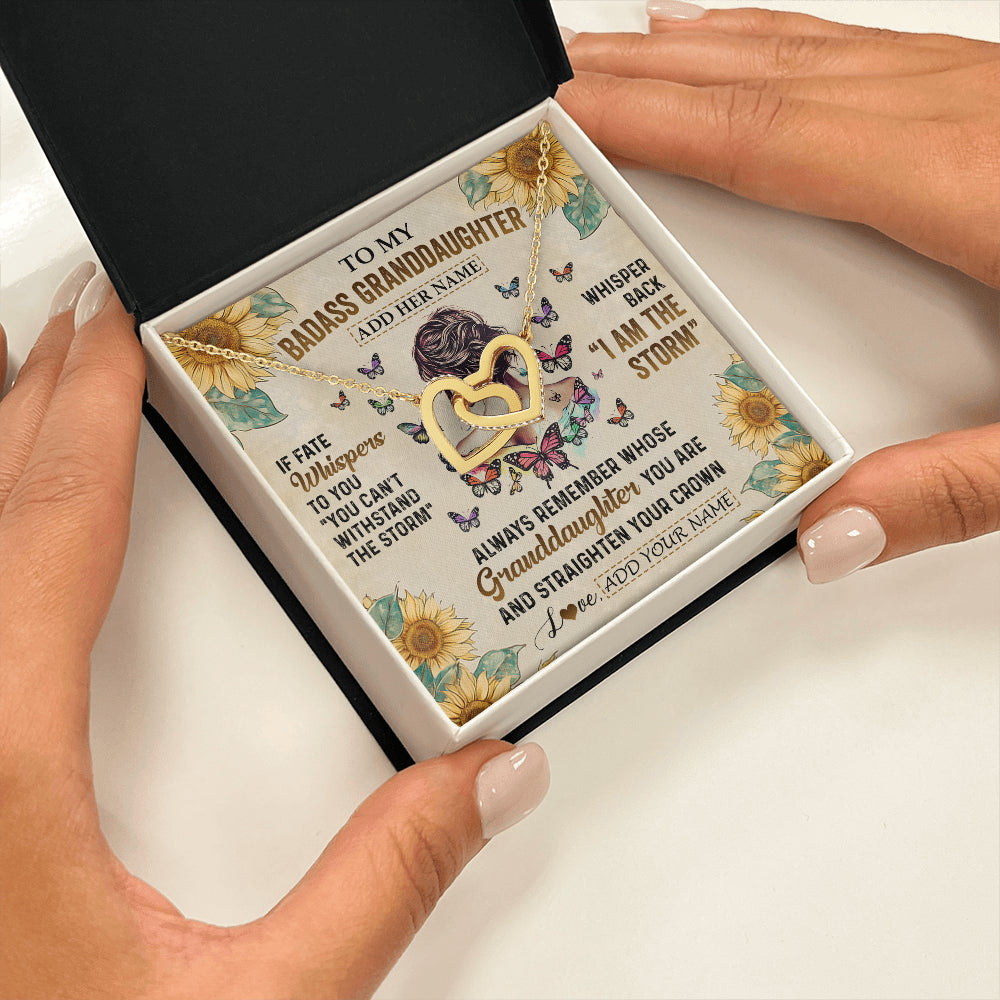 Personalized To My Badass Granddaughter Necklace From Grandpa Papa I Am The Storm Granddaughter Gifts Birthday Christmas Customized Gift Box Message Card