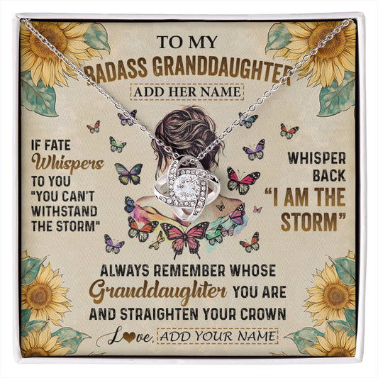 Personalized To My Badass Granddaughter Necklace From Grandpa Papa I Am The Storm Granddaughter Gifts Birthday Christmas Customized Gift Box Message Card