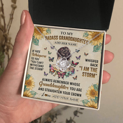 Personalized To My Badass Granddaughter Necklace From Grandpa Papa I Am The Storm Granddaughter Gifts Birthday Christmas Customized Gift Box Message Card