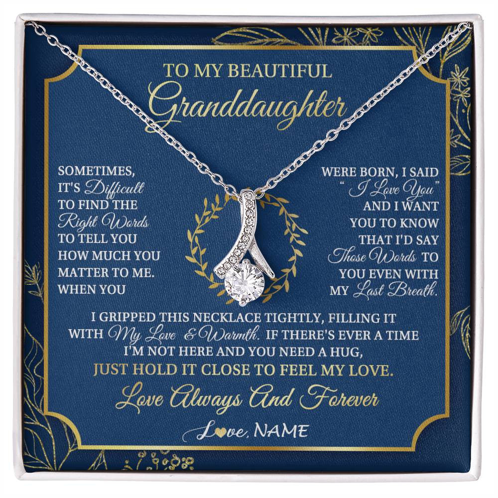 Personalized To My Beautiful Granddaughter From Grandma I Gripped This Necklace Granddaughter Jewelry Birthday Christmas Customized Gift Box Message Card