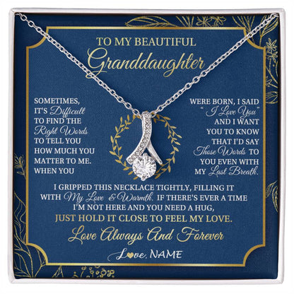 Personalized To My Beautiful Granddaughter From Grandma I Gripped This Necklace Granddaughter Jewelry Birthday Christmas Customized Gift Box Message Card