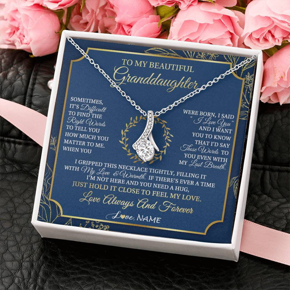 Personalized To My Beautiful Granddaughter From Grandma I Gripped This Necklace Granddaughter Jewelry Birthday Christmas Customized Gift Box Message Card