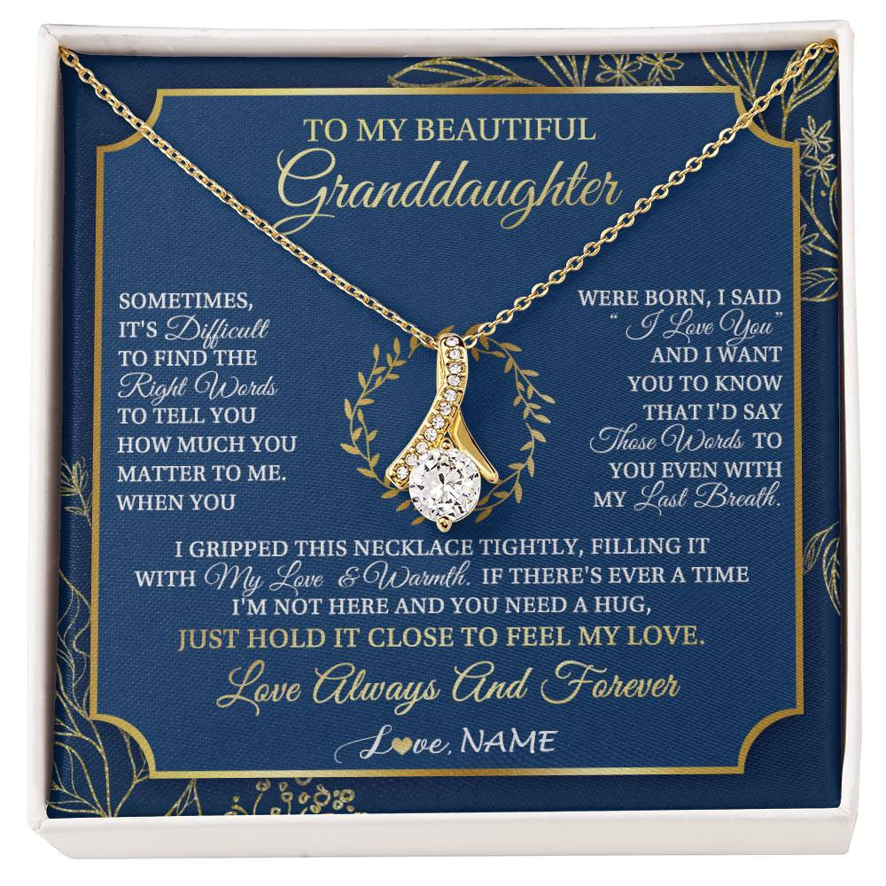 Personalized To My Beautiful Granddaughter From Grandma I Gripped This Necklace Granddaughter Jewelry Birthday Christmas Customized Gift Box Message Card