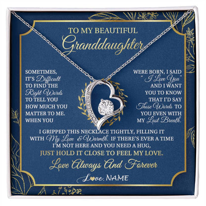Personalized To My Beautiful Granddaughter From Grandma I Gripped This Necklace Granddaughter Jewelry Birthday Christmas Customized Gift Box Message Card