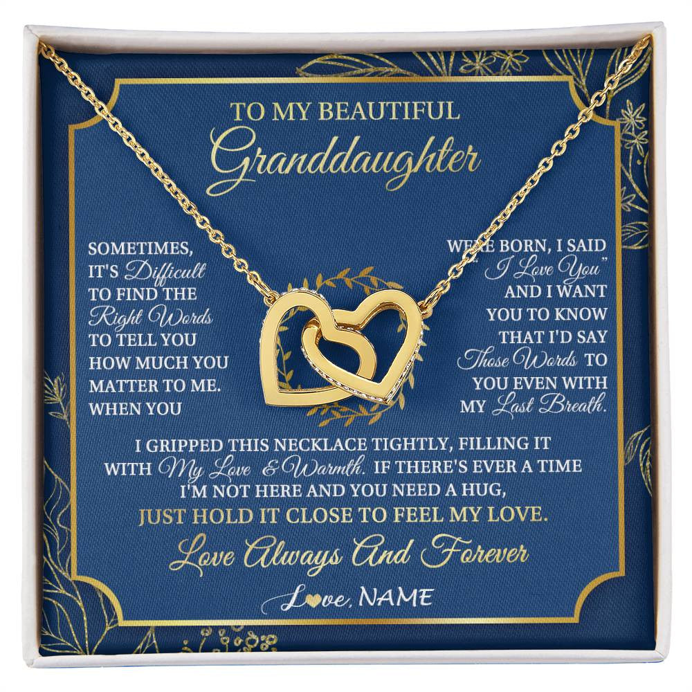 Personalized To My Beautiful Granddaughter From Grandma I Gripped This Necklace Granddaughter Jewelry Birthday Christmas Customized Gift Box Message Card