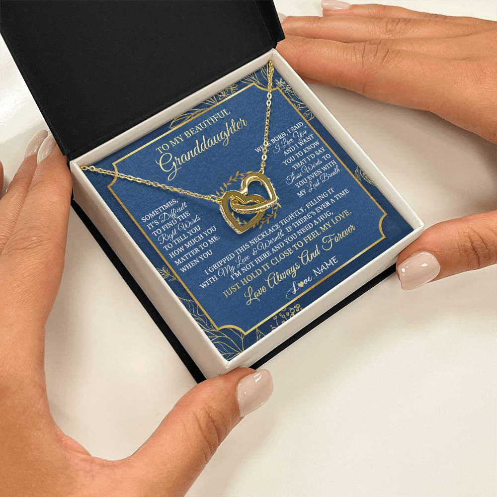 Personalized To My Beautiful Granddaughter From Grandma I Gripped This Necklace Granddaughter Jewelry Birthday Christmas Customized Gift Box Message Card