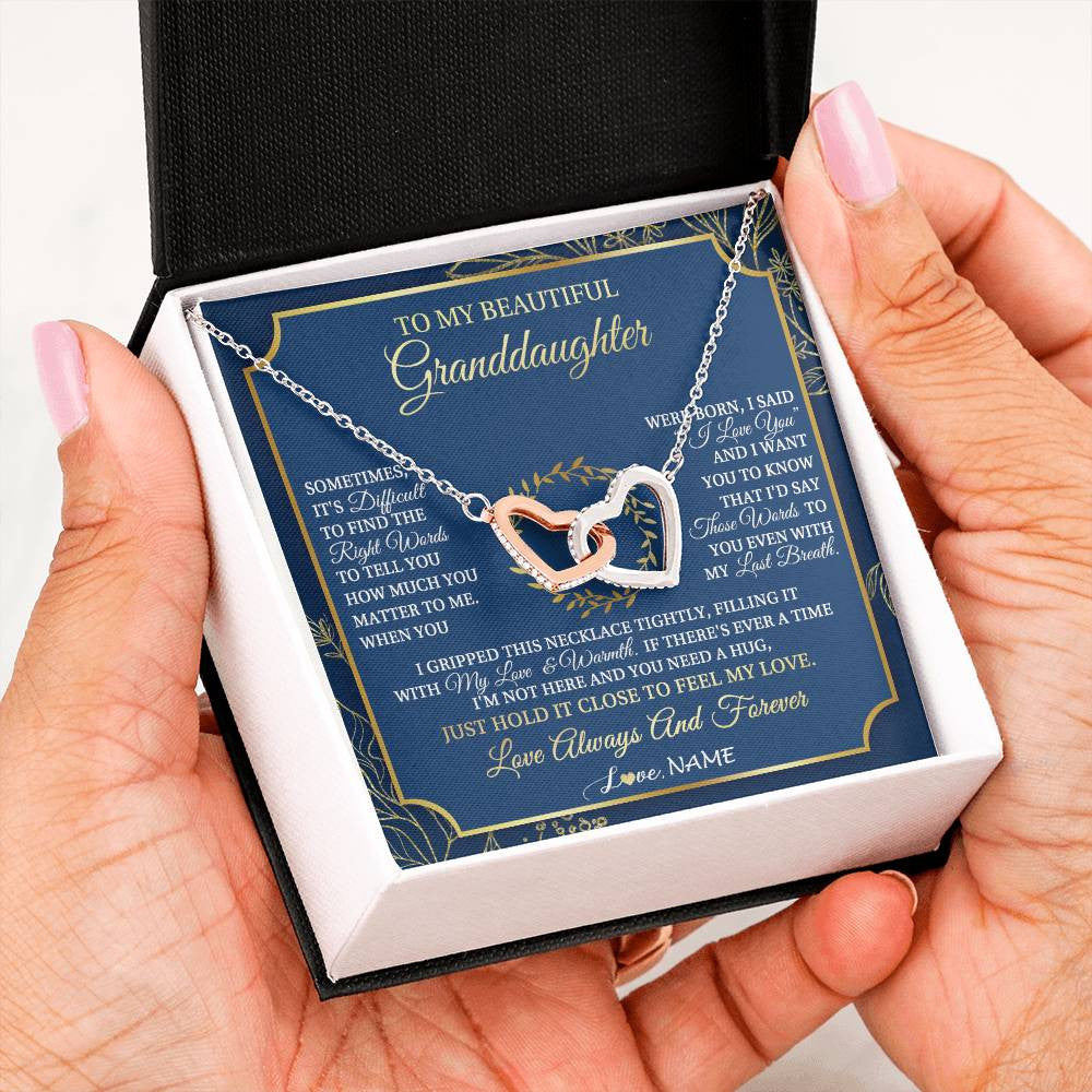 Personalized To My Beautiful Granddaughter From Grandma I Gripped This Necklace Granddaughter Jewelry Birthday Christmas Customized Gift Box Message Card