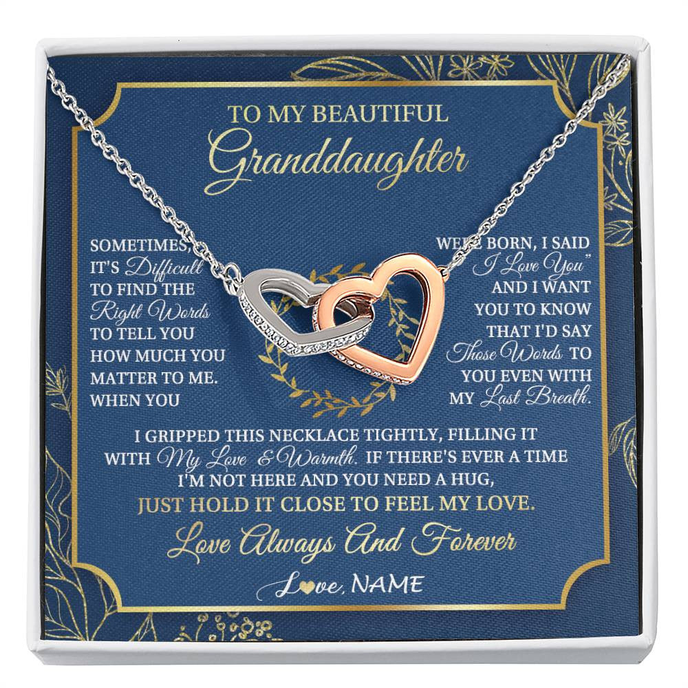 Personalized To My Beautiful Granddaughter From Grandma I Gripped This Necklace Granddaughter Jewelry Birthday Christmas Customized Gift Box Message Card