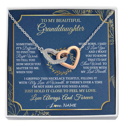 Personalized To My Beautiful Granddaughter From Grandma I Gripped This Necklace Granddaughter Jewelry Birthday Christmas Customized Gift Box Message Card