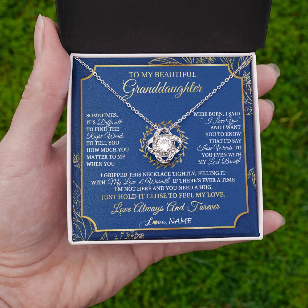 Personalized To My Beautiful Granddaughter From Grandma I Gripped This Necklace Granddaughter Jewelry Birthday Christmas Customized Gift Box Message Card