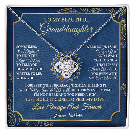Personalized To My Beautiful Granddaughter From Grandma I Gripped This Necklace Granddaughter Jewelry Birthday Christmas Customized Gift Box Message Card