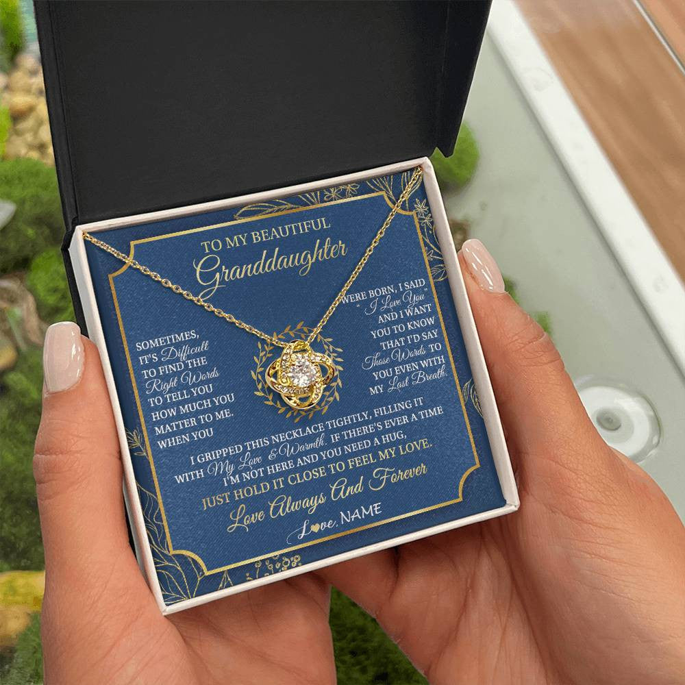 Personalized To My Beautiful Granddaughter From Grandma I Gripped This Necklace Granddaughter Jewelry Birthday Christmas Customized Gift Box Message Card