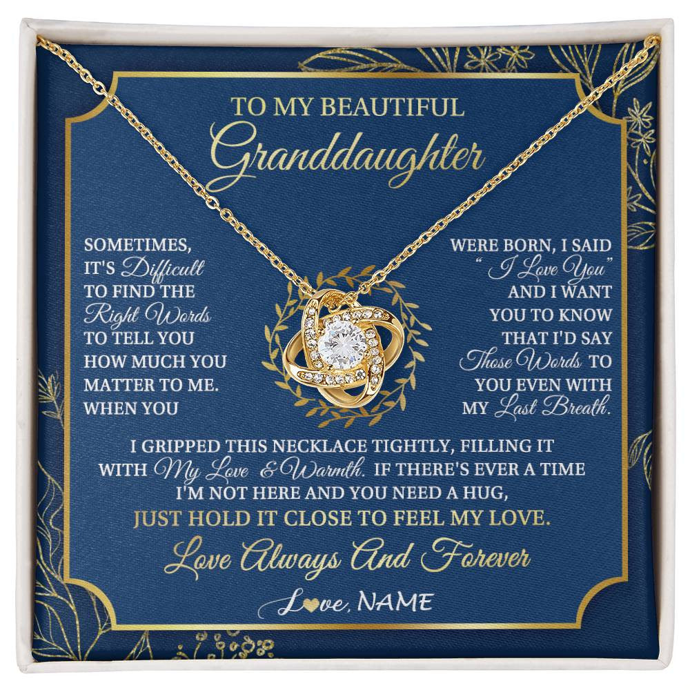 Personalized To My Beautiful Granddaughter From Grandma I Gripped This Necklace Granddaughter Jewelry Birthday Christmas Customized Gift Box Message Card