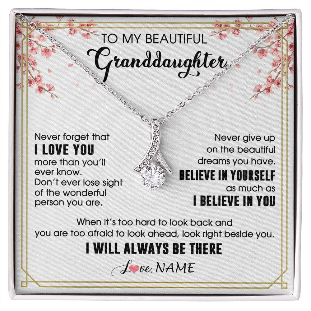 Personalized To My Beautiful Granddaughter From Grandma Necklace I Love You Believe In You Granddaughter Birthday Christmas Customized Gift Box Message Card