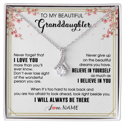 Personalized To My Beautiful Granddaughter From Grandma Necklace I Love You Believe In You Granddaughter Birthday Christmas Customized Gift Box Message Card