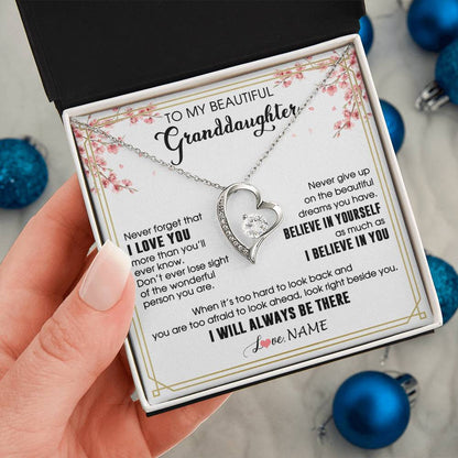 Personalized To My Beautiful Granddaughter From Grandma Necklace I Love You Believe In You Granddaughter Birthday Christmas Customized Gift Box Message Card