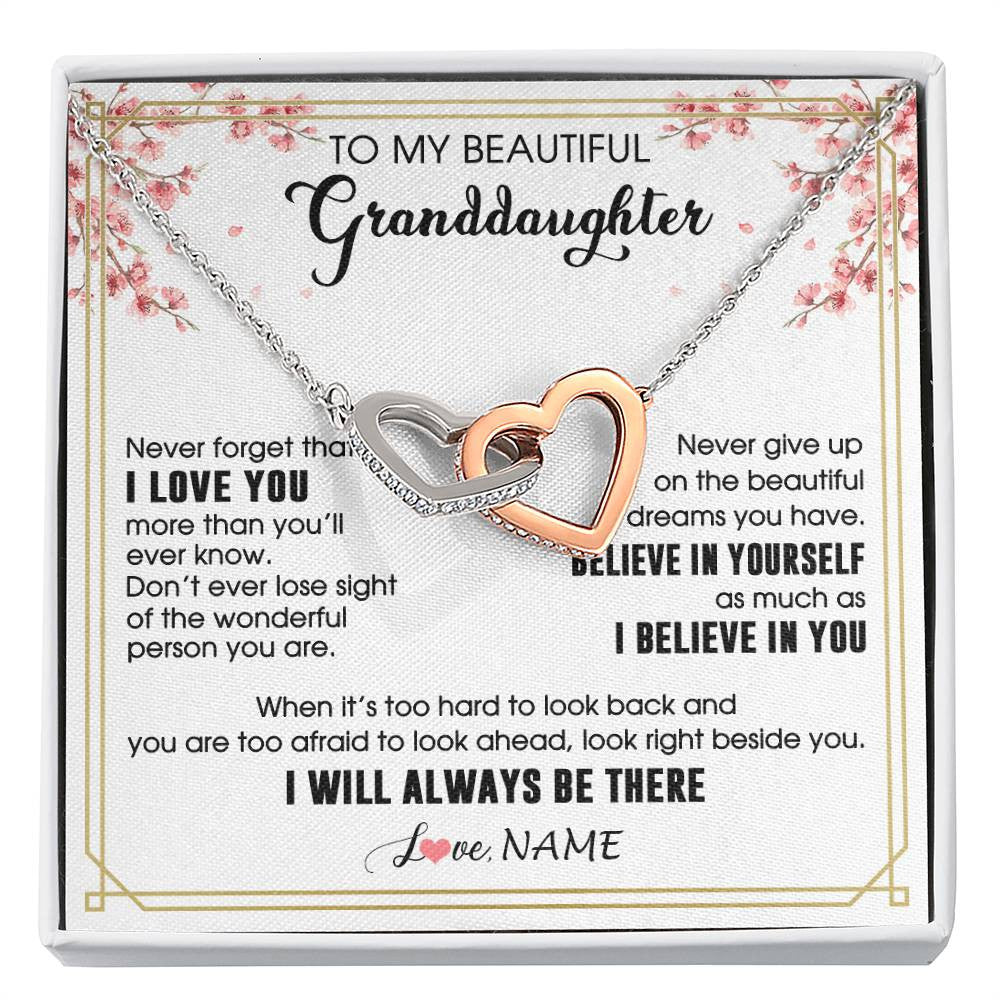 Personalized To My Beautiful Granddaughter From Grandma Necklace I Love You Believe In You Granddaughter Birthday Christmas Customized Gift Box Message Card