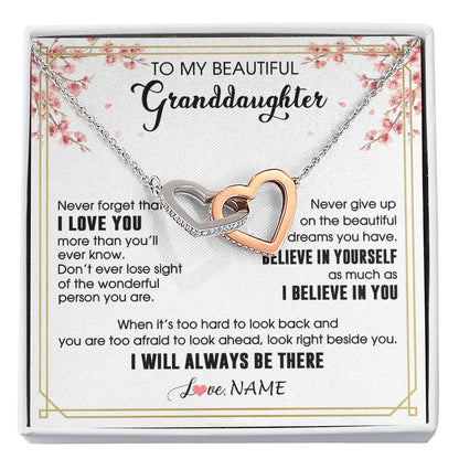 Personalized To My Beautiful Granddaughter From Grandma Necklace I Love You Believe In You Granddaughter Birthday Christmas Customized Gift Box Message Card