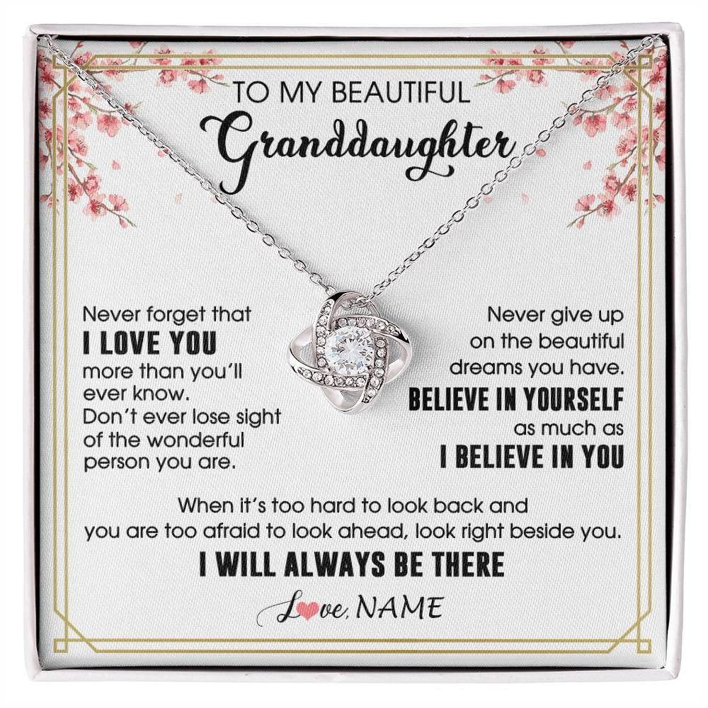 Personalized To My Beautiful Granddaughter From Grandma Necklace I Love You Believe In You Granddaughter Birthday Christmas Customized Gift Box Message Card