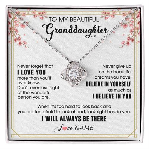 Personalized To My Beautiful Granddaughter From Grandma Necklace I Love You Believe In You Granddaughter Birthday Christmas Customized Gift Box Message Card