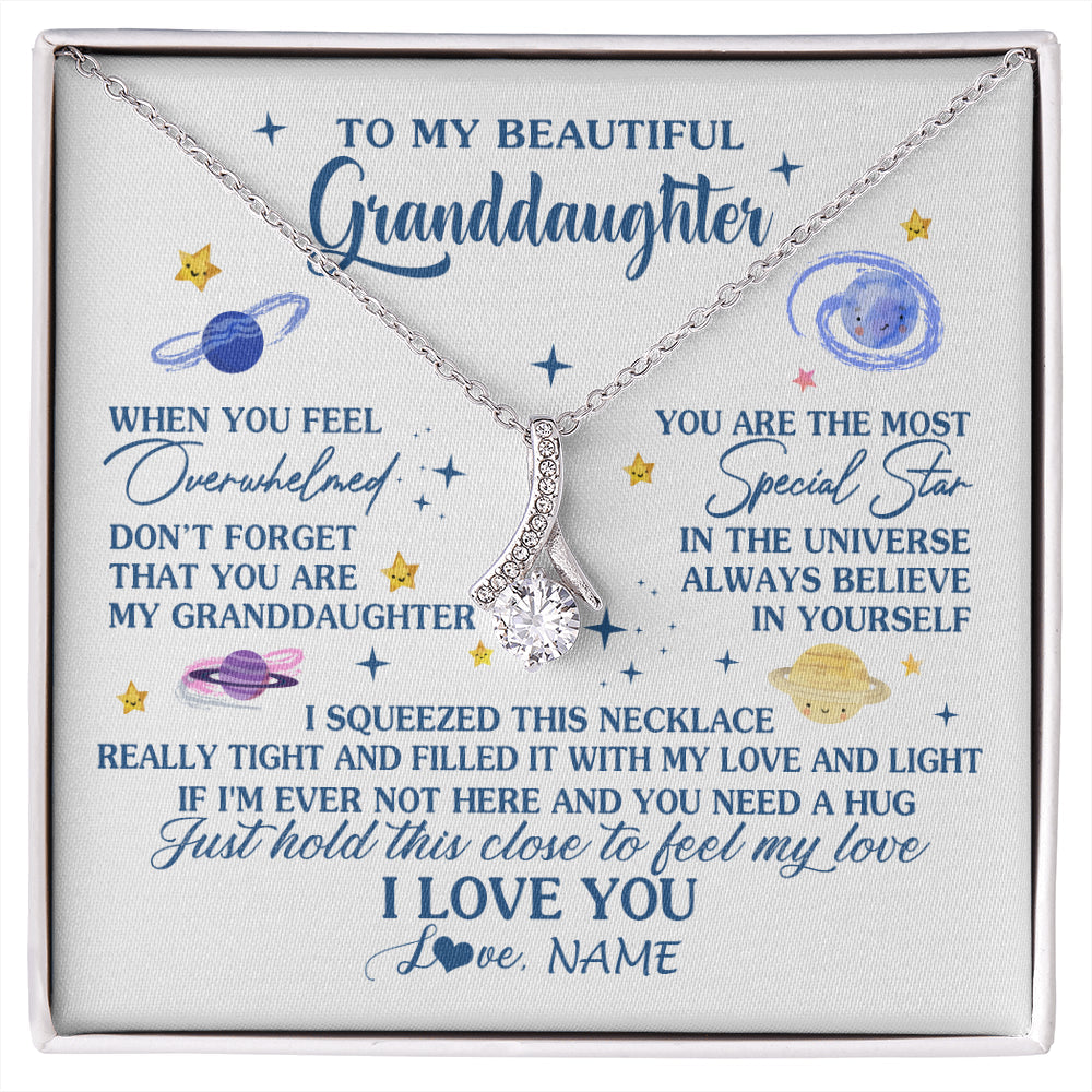 Personalized To My Beautiful Granddaughter Gifs From Grandma Necklace Inspirational Granddaughter Birthday Jewelry Christmas Customized Gift Box Message Card