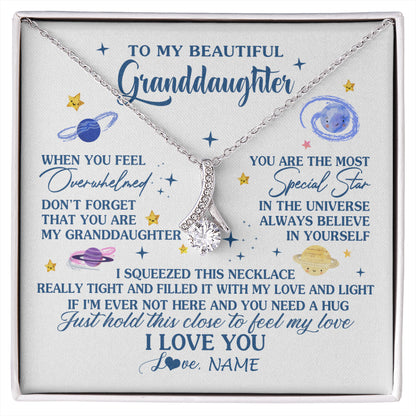 Personalized To My Beautiful Granddaughter Gifs From Grandma Necklace Inspirational Granddaughter Birthday Jewelry Christmas Customized Gift Box Message Card