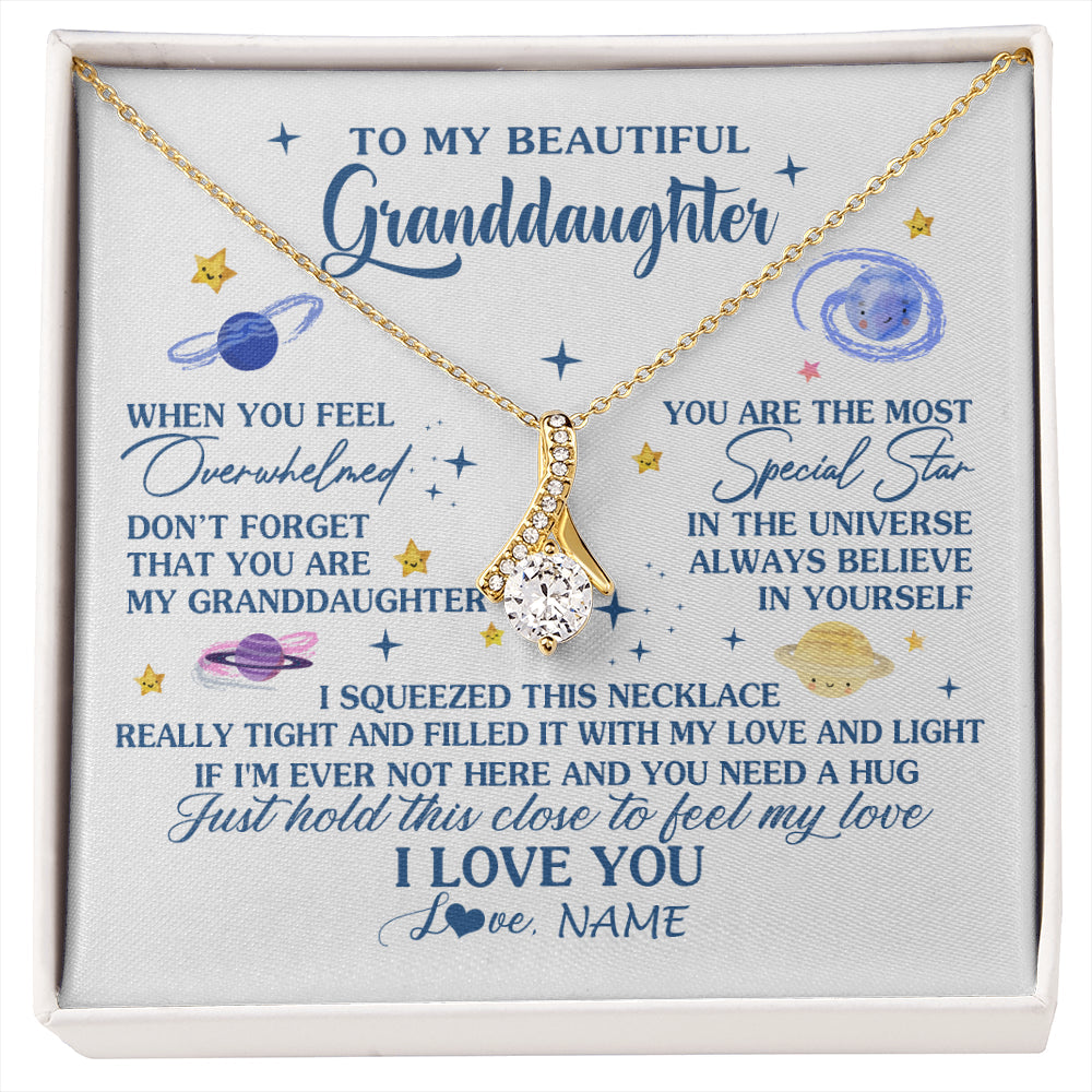 Personalized To My Beautiful Granddaughter Gifs From Grandma Necklace Inspirational Granddaughter Birthday Jewelry Christmas Customized Gift Box Message Card