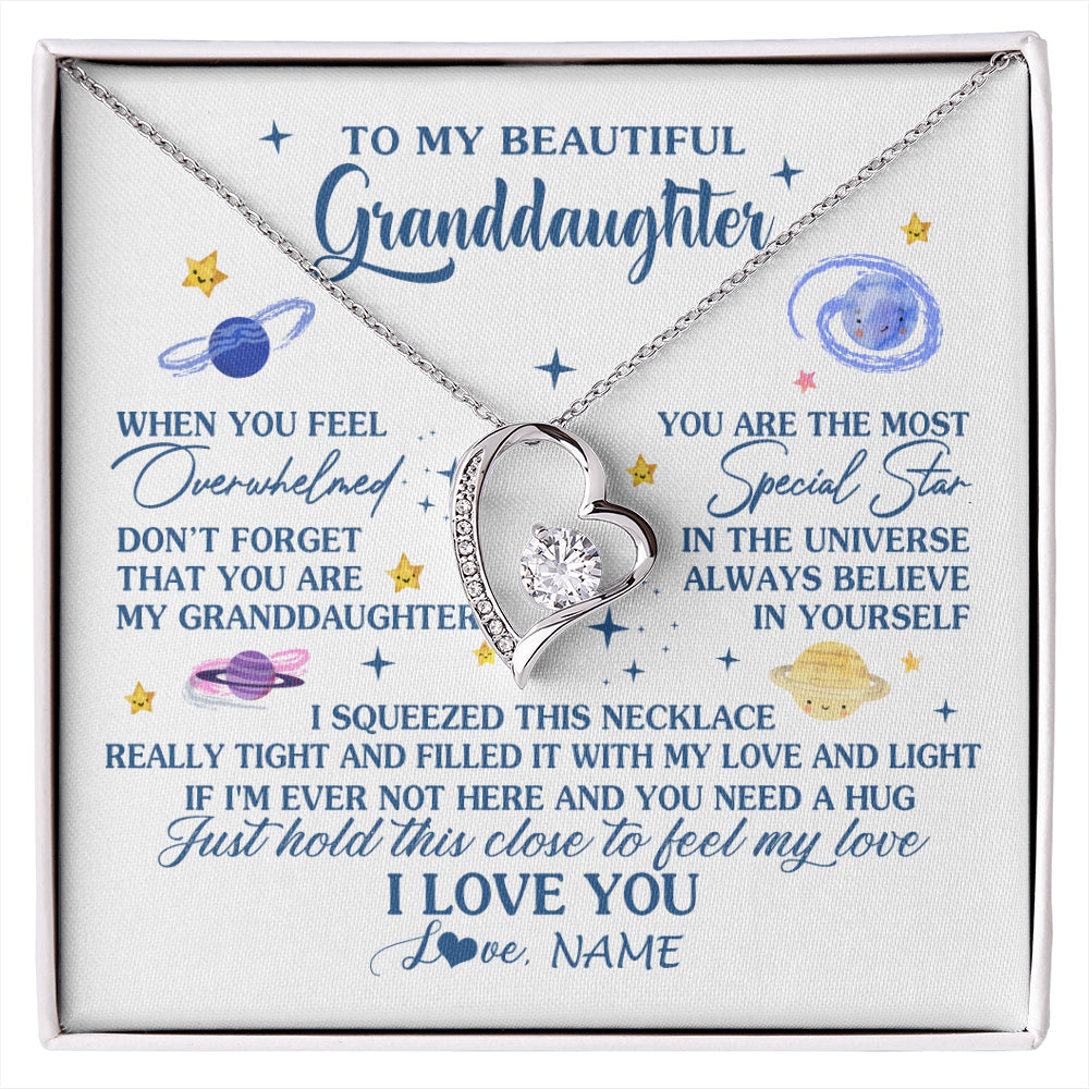 Personalized To My Beautiful Granddaughter Gifs From Grandma Necklace Inspirational Granddaughter Birthday Jewelry Christmas Customized Gift Box Message Card