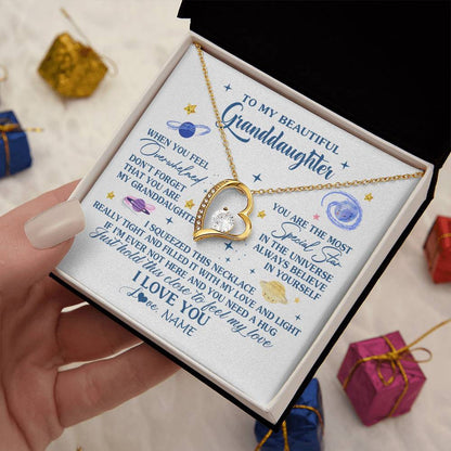 Personalized To My Beautiful Granddaughter Gifs From Grandma Necklace Inspirational Granddaughter Birthday Jewelry Christmas Customized Gift Box Message Card