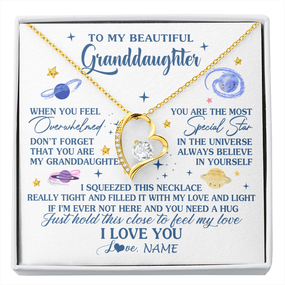 Personalized To My Beautiful Granddaughter Gifs From Grandma Necklace Inspirational Granddaughter Birthday Jewelry Christmas Customized Gift Box Message Card