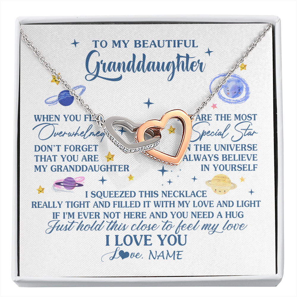 Personalized To My Beautiful Granddaughter Gifs From Grandma Necklace Inspirational Granddaughter Birthday Jewelry Christmas Customized Gift Box Message Card