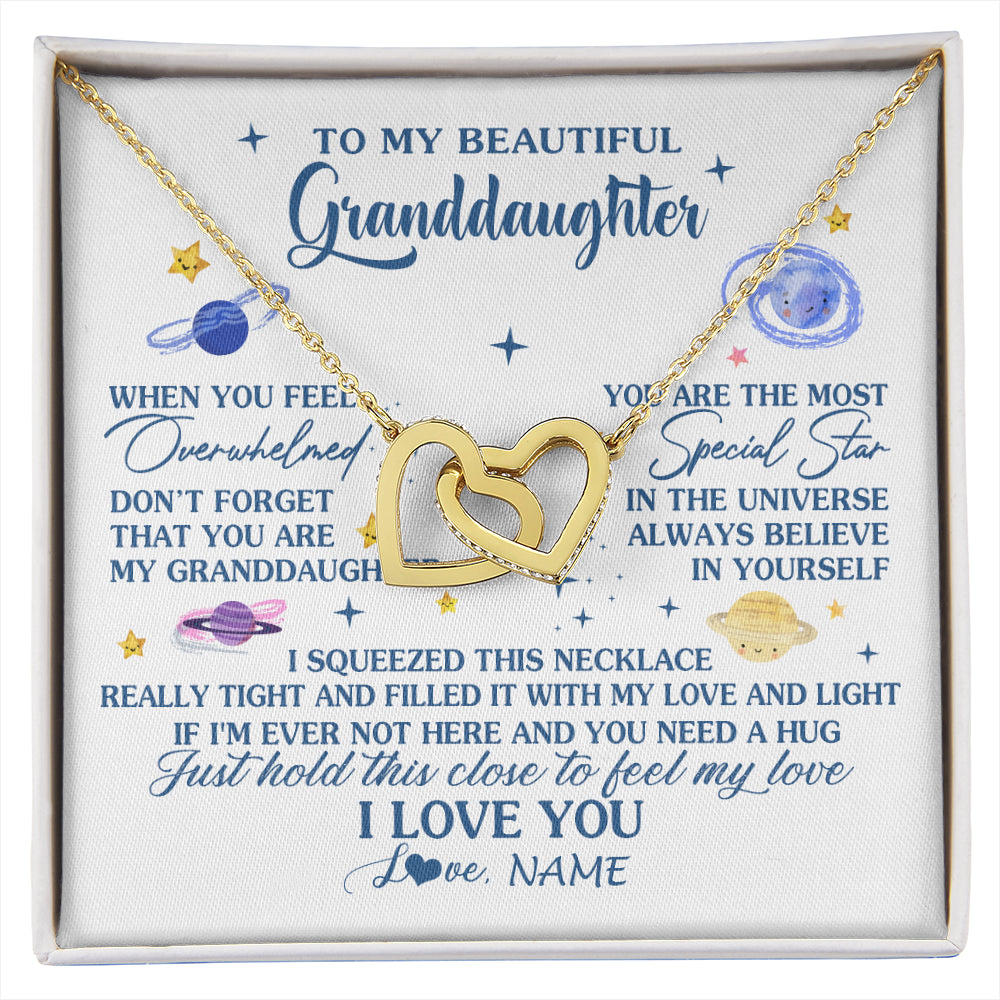 Personalized To My Beautiful Granddaughter Gifs From Grandma Necklace Inspirational Granddaughter Birthday Jewelry Christmas Customized Gift Box Message Card