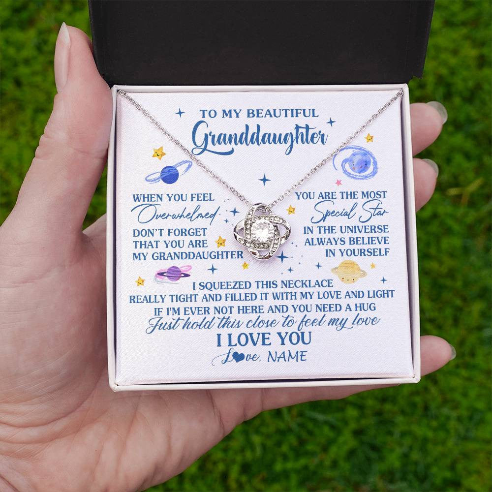Personalized To My Beautiful Granddaughter Gifs From Grandma Necklace Inspirational Granddaughter Birthday Jewelry Christmas Customized Gift Box Message Card