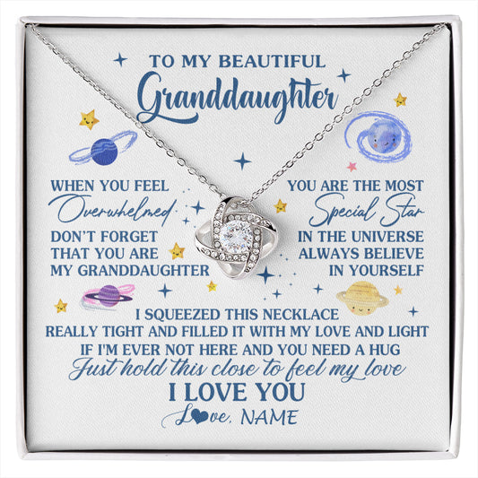 Personalized To My Beautiful Granddaughter Gifs From Grandma Necklace Inspirational Granddaughter Birthday Jewelry Christmas Customized Gift Box Message Card