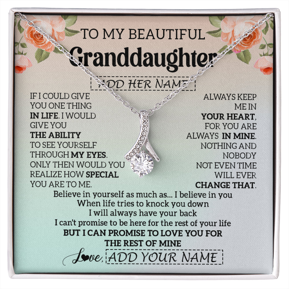 Personalized To My Beautiful Granddaughter Gifts Necklace From Grandma Love Jewelry For Granddaughter Birthday Christmas Customized Gift Box Message Card
