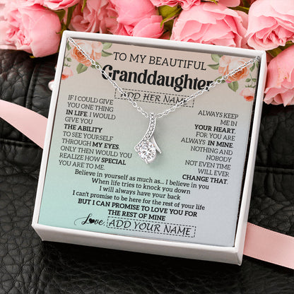 Personalized To My Beautiful Granddaughter Gifts Necklace From Grandma Love Jewelry For Granddaughter Birthday Christmas Customized Gift Box Message Card