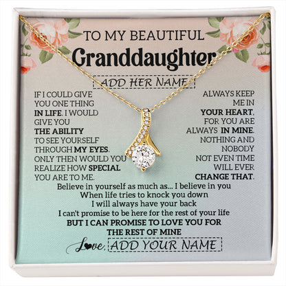 Personalized To My Beautiful Granddaughter Gifts Necklace From Grandma Love Jewelry For Granddaughter Birthday Christmas Customized Gift Box Message Card
