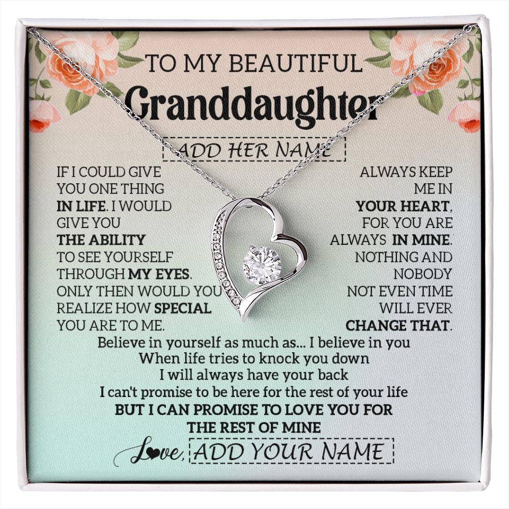 Personalized To My Beautiful Granddaughter Gifts Necklace From Grandma Love Jewelry For Granddaughter Birthday Christmas Customized Gift Box Message Card