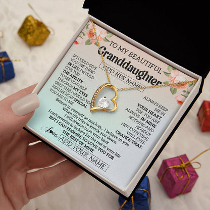 Personalized To My Beautiful Granddaughter Gifts Necklace From Grandma Love Jewelry For Granddaughter Birthday Christmas Customized Gift Box Message Card