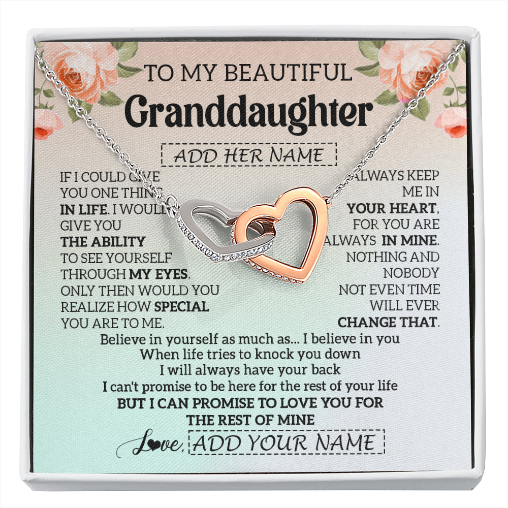 Personalized To My Beautiful Granddaughter Gifts Necklace From Grandma Love Jewelry For Granddaughter Birthday Christmas Customized Gift Box Message Card