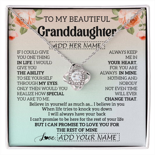 Personalized To My Beautiful Granddaughter Gifts Necklace From Grandma Love Jewelry For Granddaughter Birthday Christmas Customized Gift Box Message Card