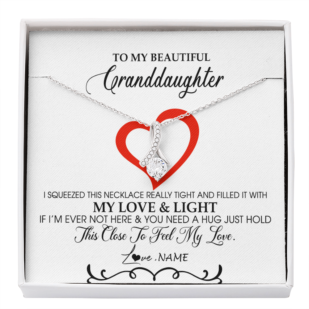 Personalized To My Beautiful Granddaughter Necklace From Grandma Filled With My Love and Light Granddaughter Jewelry Birthday Christmas Customized Message Card