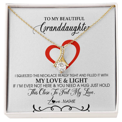 Personalized To My Beautiful Granddaughter Necklace From Grandma Filled With My Love and Light Granddaughter Jewelry Birthday Christmas Customized Message Card