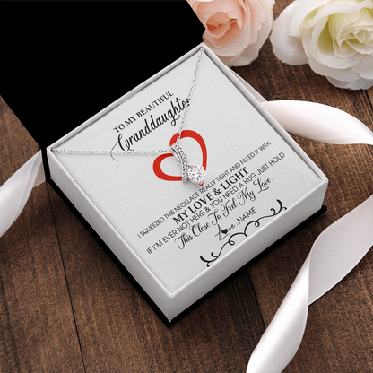 Personalized To My Beautiful Granddaughter Necklace From Grandma Filled With My Love and Light Granddaughter Jewelry Birthday Christmas Customized Message Card